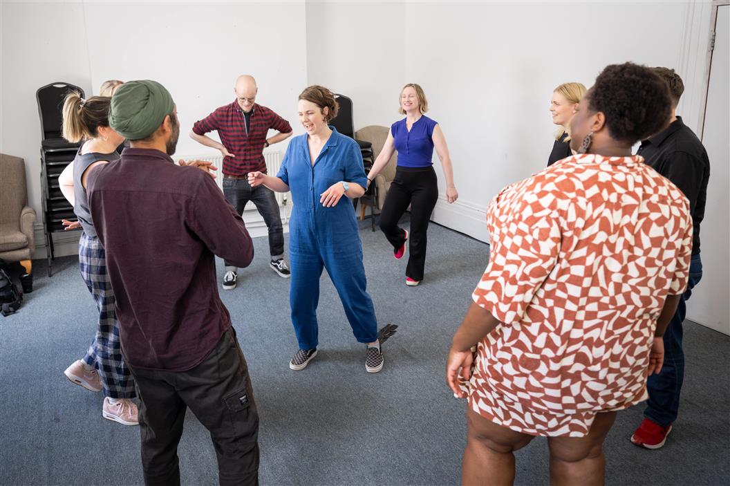 Learners collaborating in a workshop at the theatre