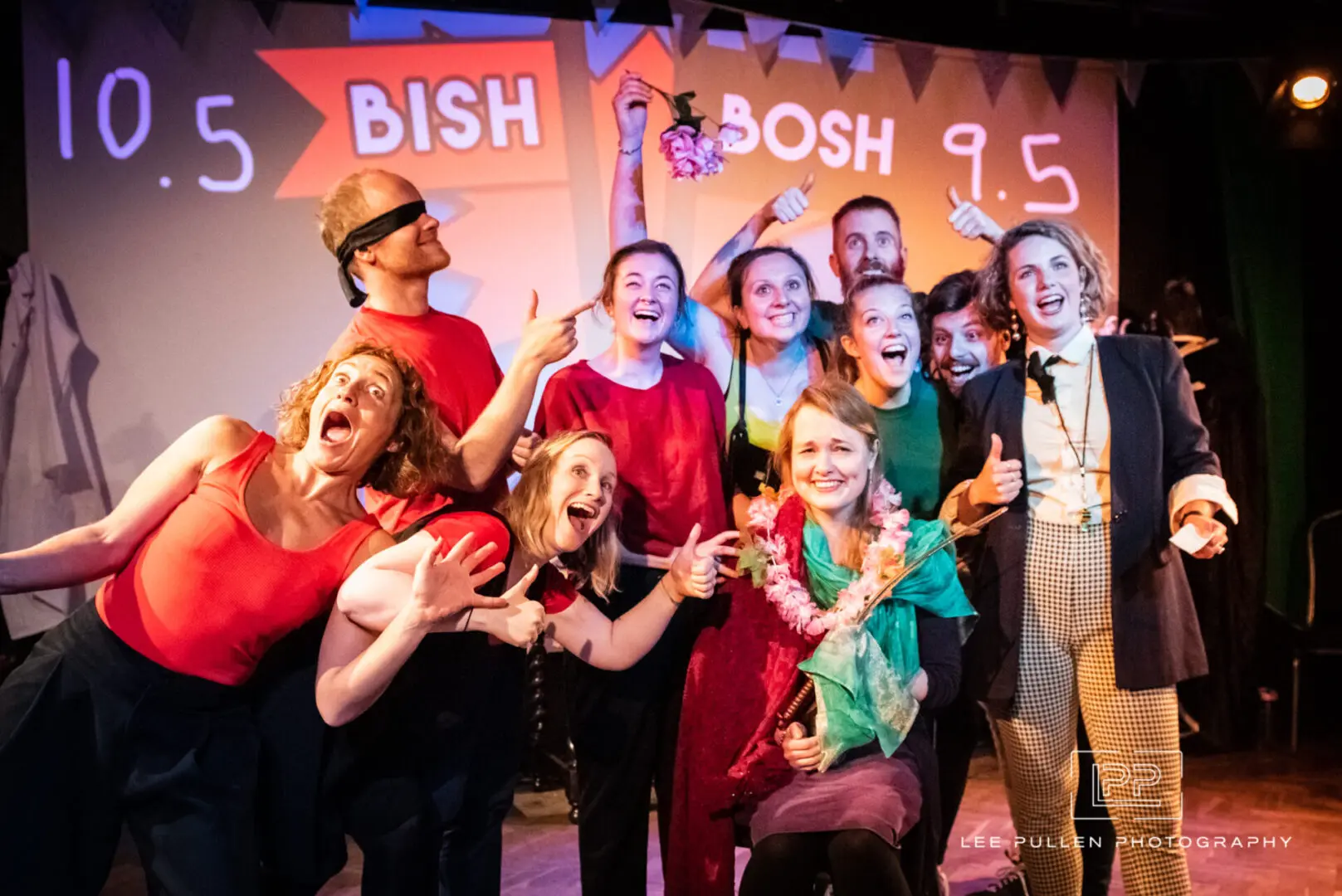 Big Bosh Bash actors at Bristol Improv Theatre