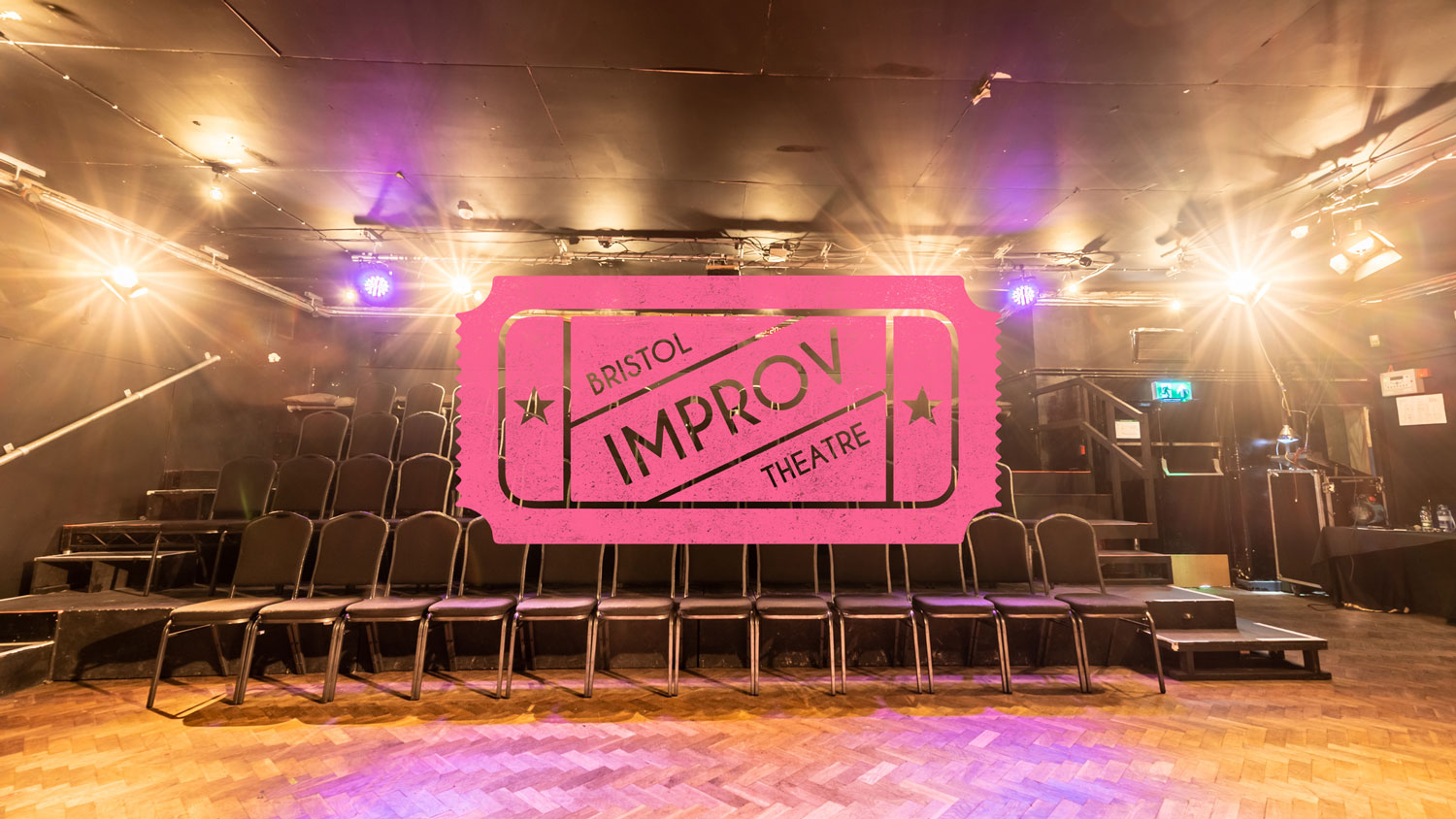 Bristol Improv Theatre venue with pink logo